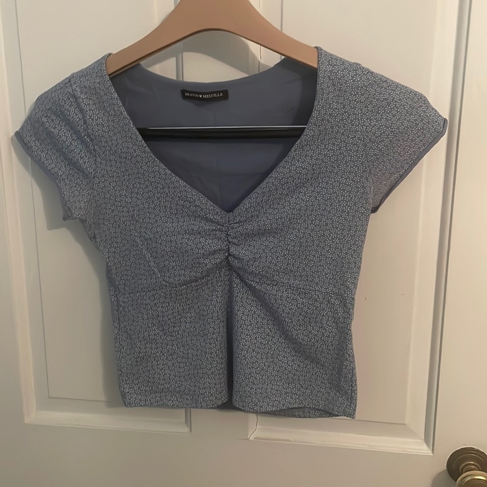 Brandy Melville Blue Flower Top